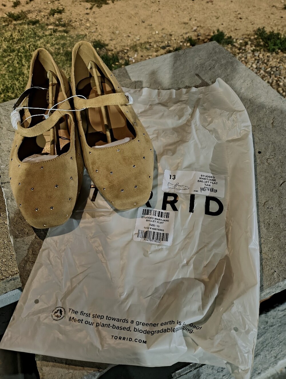 Torrid Tan Studded Mary Jane Flats